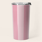 Rich Velvet Pink Rose Wide Cabana Stripes Travel Mug Gallery Image 2