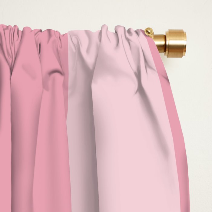 Rich Velvet Pink Rose Wide Cabana Stripes Window Curtain Gallery Image 2