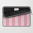 Rich Velvet Pink Rose Wide Cabana Stripes Laptop Sleeve Gallery Image 2