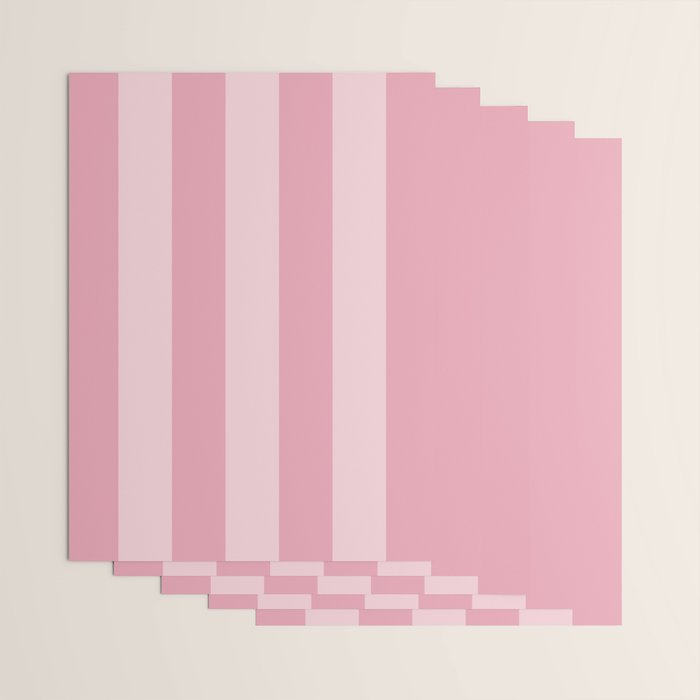 Rich Velvet Pink Rose Wide Cabana Stripes Wrapping Paper Gallery Image 3