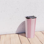 Rich Velvet Pink Rose Wide Cabana Stripes Travel Mug Gallery Image 4