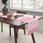 Rich Velvet Pink Rose Wide Cabana Stripes Table Runner Gallery Image 2
