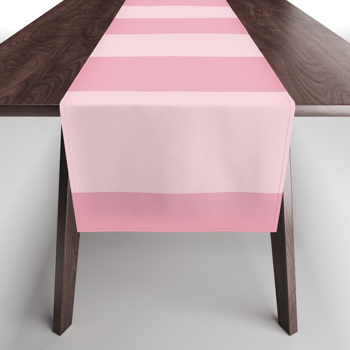 Rich Velvet Pink Rose Wide Cabana Stripes Table Runner Gallery Image 1