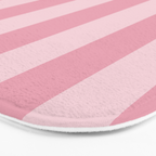 Rich Velvet Pink Rose Wide Cabana Stripes Bath Mat Gallery Image 3