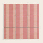 Rich Velvet Pink Rose Wide Cabana Stripes Wood Wall Art Gallery Image 1