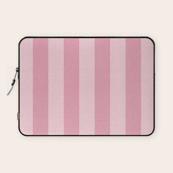 Rich Velvet Pink Rose Wide Cabana Stripes Laptop Sleeve Gallery Image 1