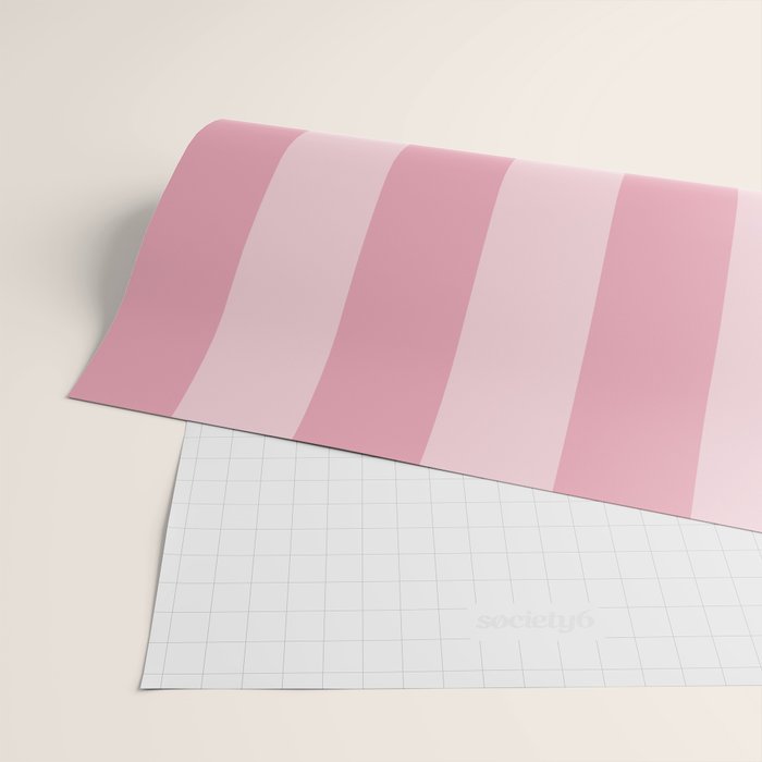 Rich Velvet Pink Rose Wide Cabana Stripes Wrapping Paper Gallery Image 2