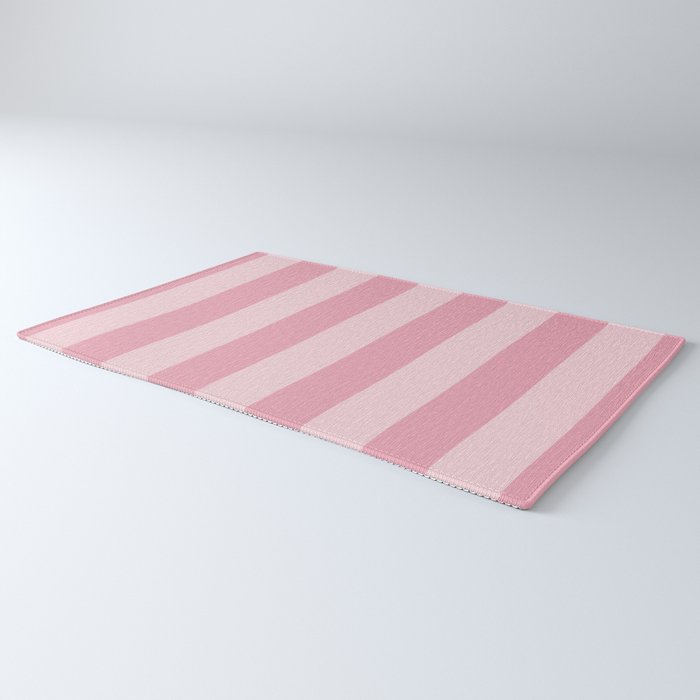 Rich Velvet Pink Rose Wide Cabana Stripes Rug Gallery Image 3