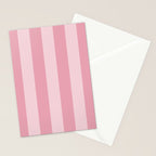 Rich Velvet Pink Rose Wide Cabana Stripes Stationery Card Gallery Image 2