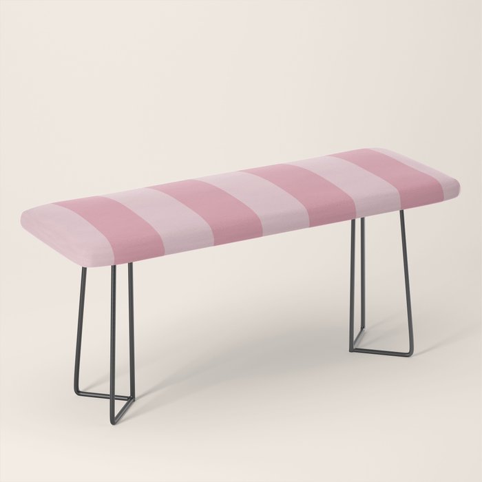 Rich Velvet Pink Rose Wide Cabana Stripes Bench Gallery Image 1