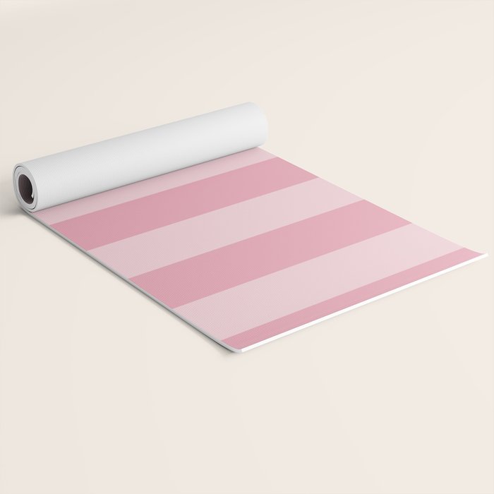Rich Velvet Pink Rose Wide Cabana Stripes Yoga Mat Gallery Image 2