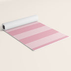 Rich Velvet Pink Rose Wide Cabana Stripes Yoga Mat Gallery Image 2