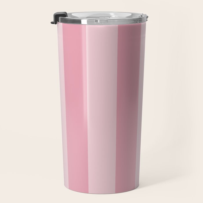 Rich Velvet Pink Rose Wide Cabana Stripes Travel Mug Gallery Image 3