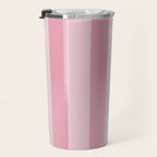 Rich Velvet Pink Rose Wide Cabana Stripes Travel Mug Gallery Image 3