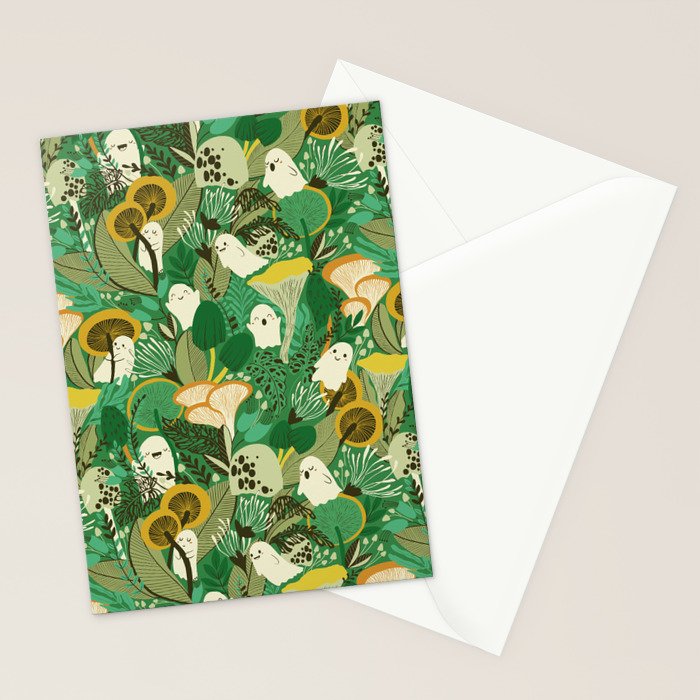 Ghost Forest Green Stationery Card Gallery Image 2