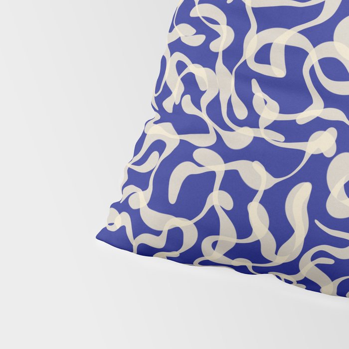 Playful strokes #1 / Beige on Blue Pillow Sham Gallery Image 4