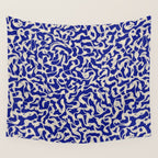 Playful strokes #1 / Beige on Blue Wall Tapestry Gallery Image 4