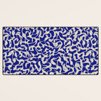 Playful strokes #1 / Beige on Blue Desk Mat Gallery Image 3