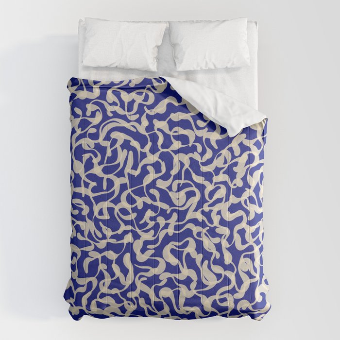 Playful strokes #1 / Beige on Blue Comforter Gallery Image 6