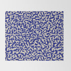 Playful strokes #1 / Beige on Blue Throw Blanket Gallery Image 2