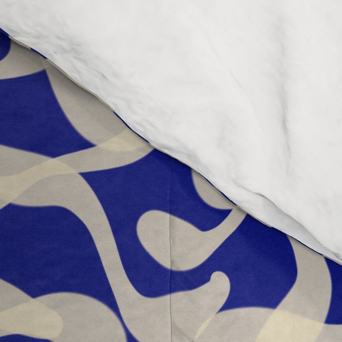 Playful strokes #1 / Beige on Blue Comforter Gallery Image 4