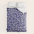 Playful strokes #1 / Beige on Blue Duvet Cover Gallery Image 6