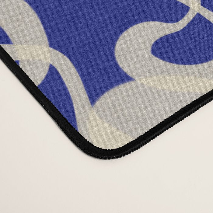 Playful strokes #1 / Beige on Blue Desk Mat Gallery Image 4
