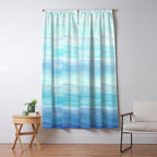 Sea Waves, Abstract Watercolor Painting Window Curtain Gallery Image 5