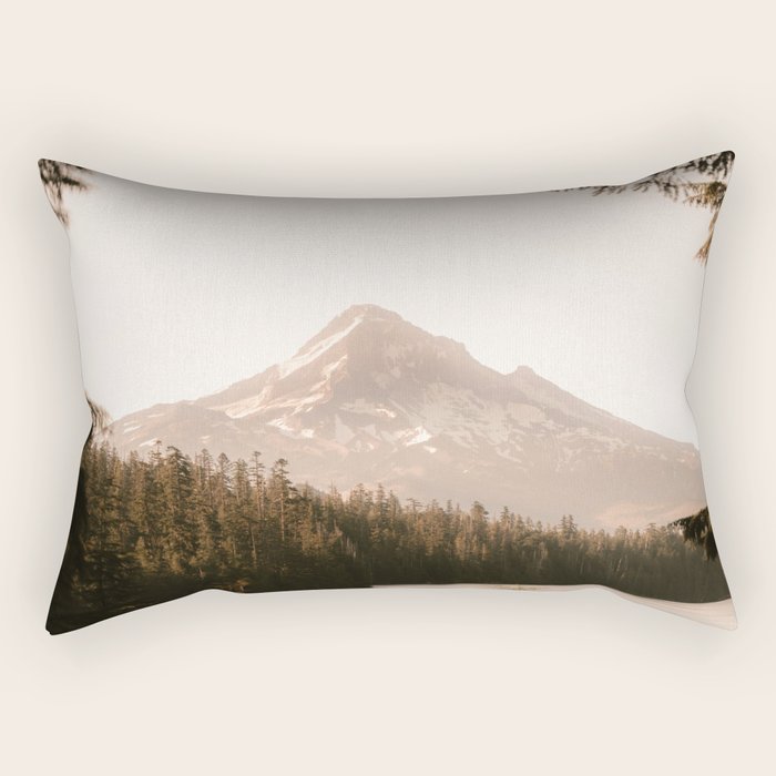 Mountain Wanderlust - Mount Hood Forest Landscape Rectangular Pillow Gallery Image 1