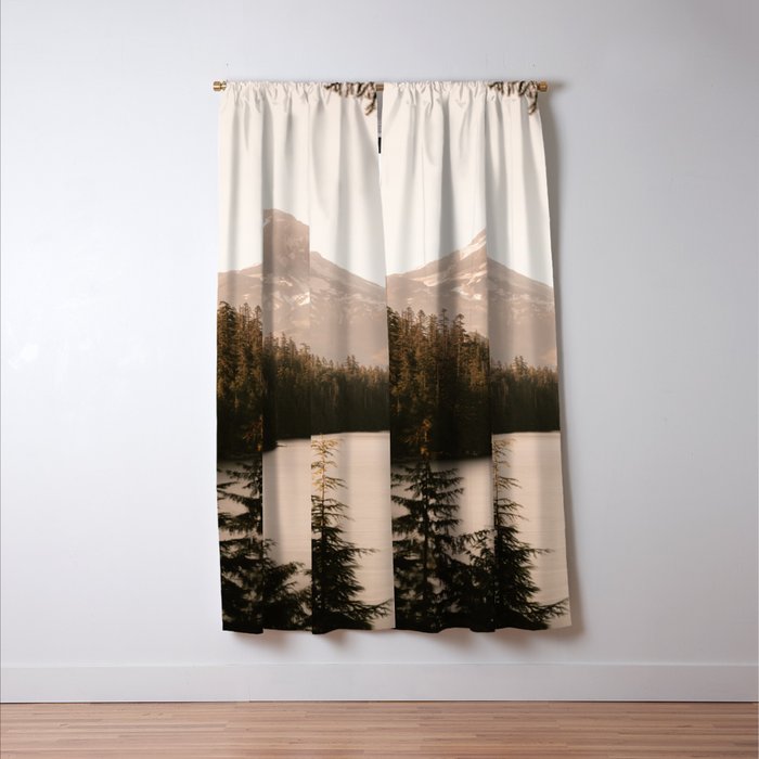 Mountain Wanderlust - Mount Hood Forest Landscape Window Curtain Gallery Image 3