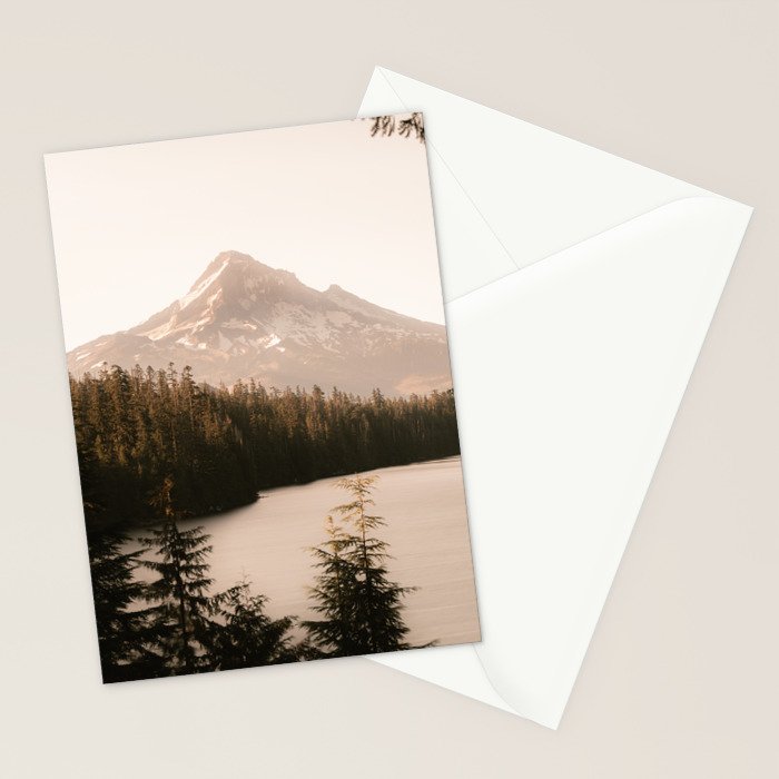 Mountain Wanderlust - Mount Hood Forest Landscape Stationery Card Gallery Image 2