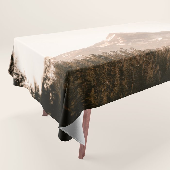 Mountain Wanderlust - Mount Hood Forest Landscape Tablecloth Gallery Image 1