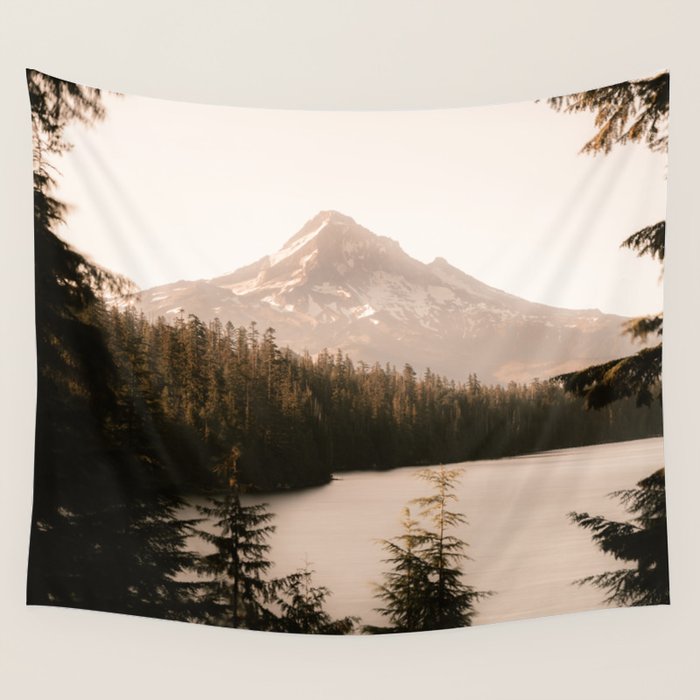 Mountain Wanderlust - Mount Hood Forest Landscape Wall Tapestry Gallery Image 4