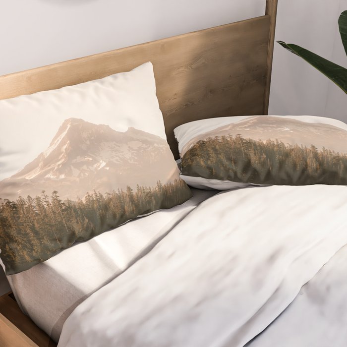 Mountain Wanderlust - Mount Hood Forest Landscape Pillow Sham Gallery Image 2