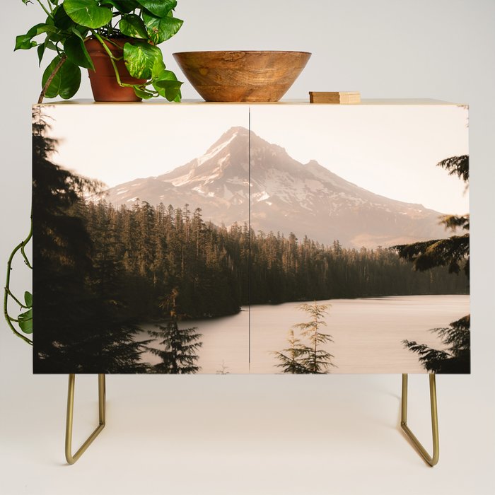 Mountain Wanderlust - Mount Hood Forest Landscape Credenza Gallery Image 1
