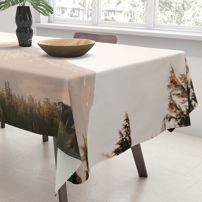 Mountain Wanderlust - Mount Hood Forest Landscape Tablecloth Gallery Image 3