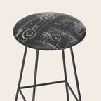 Ice Hockey Patent - Hockey Player Coach Team Art - Black Chalkboard Stool Gallery Image 2