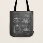 Ice Hockey Patent - Hockey Player Coach Team Art - Black Chalkboard Tote Bag Gallery Image 1