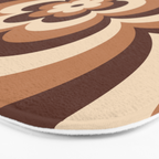 70s Retro Flower Power in Coffee Brown Bath Mat Gallery Image 3