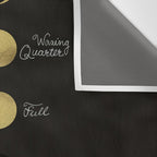 The Lunar Cycle â¢ Phases of the Moon - Black & Gold Palette Wall Tapestry Gallery Image 3