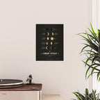The Lunar Cycle â¢ Phases of the Moon - Black & Gold Palette Poster Gallery Image 2