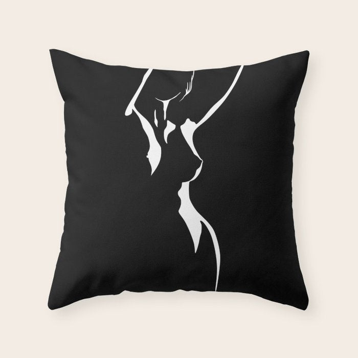 Nude Shadow Throw Pillow Gallery Image 6