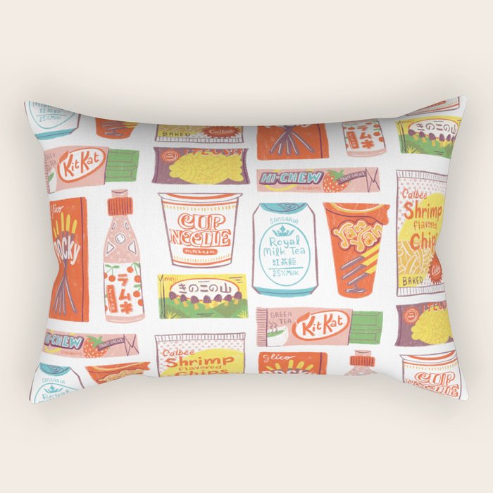 Asian Snacks Rectangular Pillow Gallery Image 1