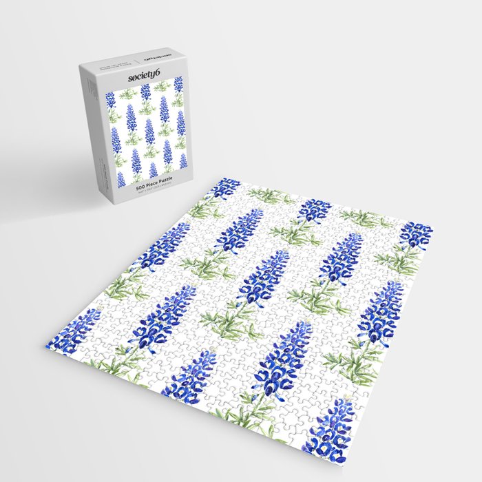 Texas bluebonnet in watercolor Jigsaw Puzzle Gallery Image 2