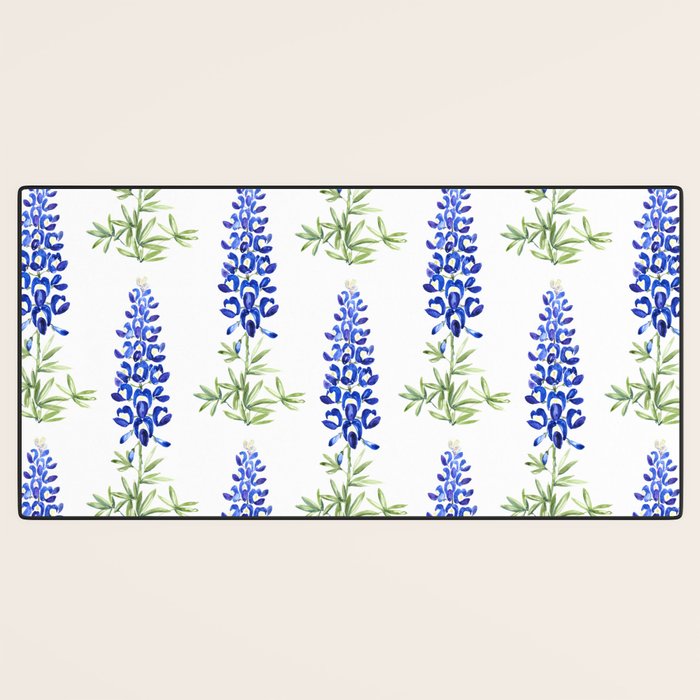 Texas bluebonnet in watercolor Desk Mat Gallery Image 3
