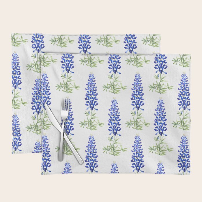 Texas bluebonnet in watercolor Placemat Gallery Image 1
