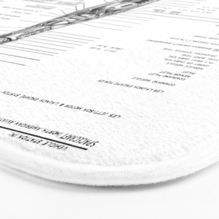 Apollo 11 Saturn V Blueprint in High Resolution (white) Bath Mat Gallery Image 3