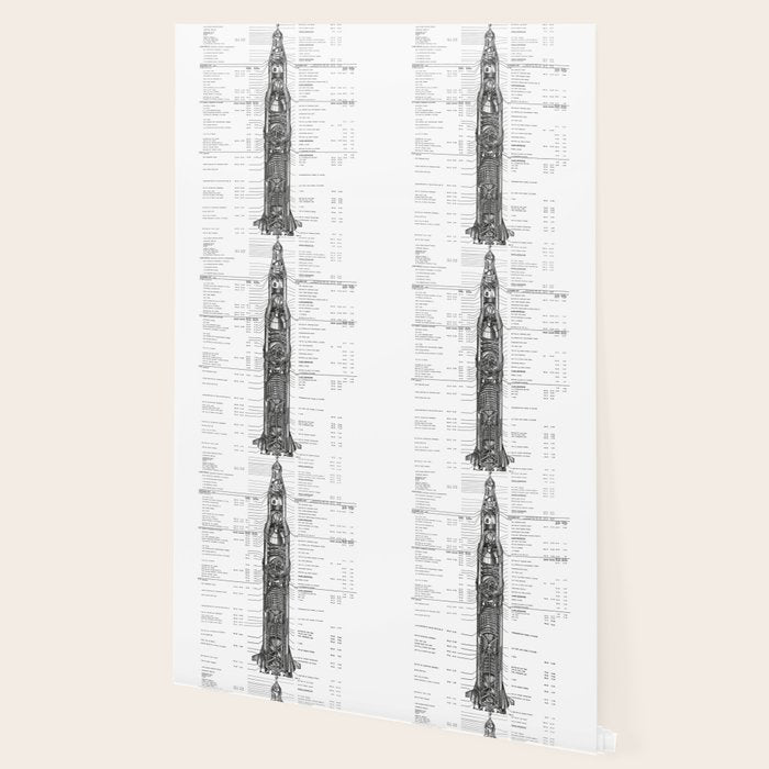 Apollo 11 Saturn V Blueprint in High Resolution (white) Wallpaper Gallery Image 2