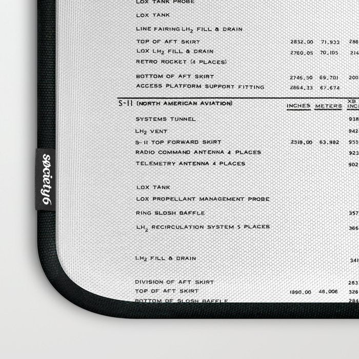 Apollo 11 Saturn V Blueprint in High Resolution (white) Laptop Sleeve Gallery Image 3