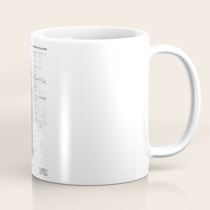 Apollo 11 Saturn V Blueprint in High Resolution (white) Coffee Mug Gallery Image 1